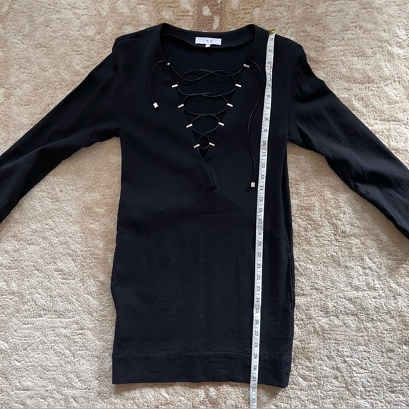IRO Anicie Black Wool Blend Long Sleeve Mini Dress Size 34 - Picture 6 of 11